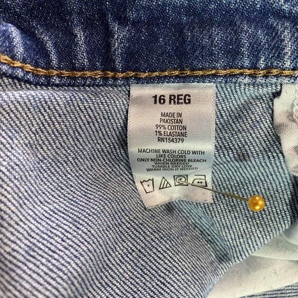 AEROPOSTALE Jeans Mom Fit Destroyed Raw Hem Distressed High Waist Womens 16 Blue - Picture 5 of 9